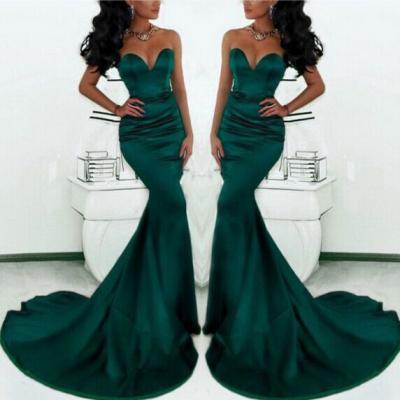 Deep Green Mermaid Cocktail Dress Prom Party Dresses pst0592