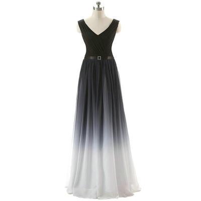 V Neckline Prom Dresses Floor Length pst0367