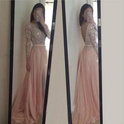 Prom Dresses With Long Sleeves Evening Party Dress pst0928