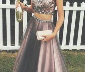 Two Pieces Prom Dresses,graduation Party Dresses,evening Dresses,formal ...