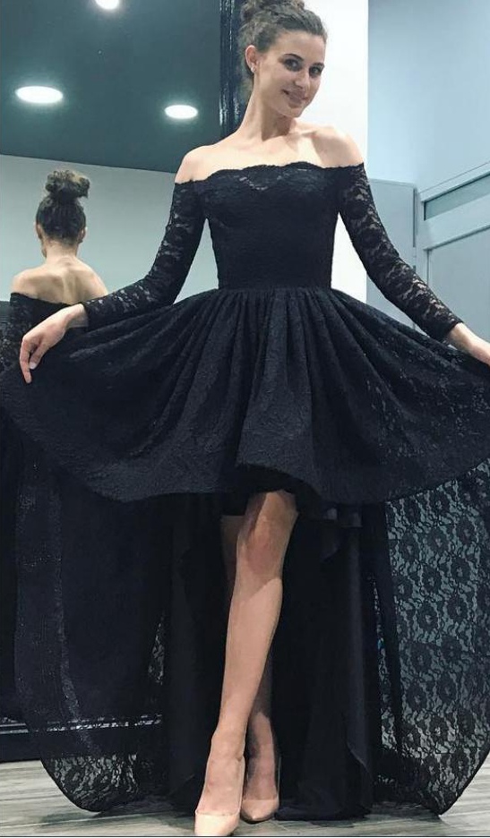 black high low bridesmaid dress