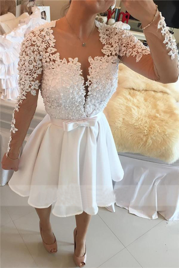Short White Prom Dress Homecoming Dress Party Gown Pst0692 on Luulla