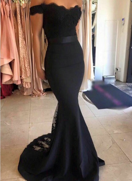 floor length black lace robe