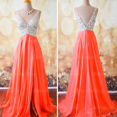 A Line Beaded Bodice and Chiffon Prom Dresses Homecoing Dresses pst0140