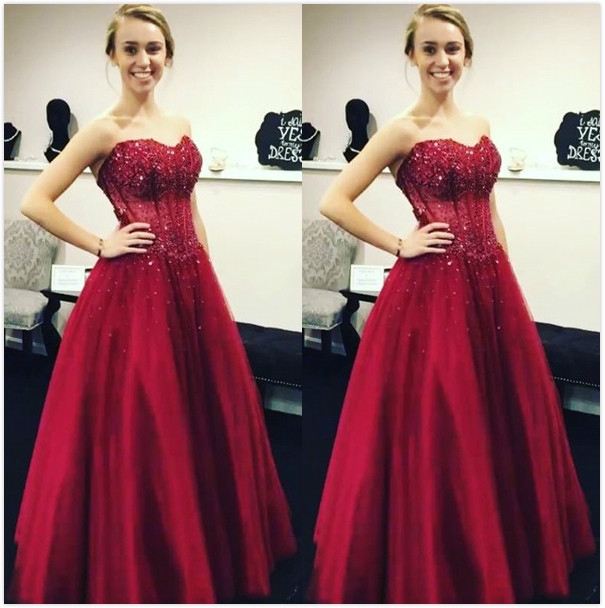 Tulle Red Prom Dresses, Formal Dresses, Graduation Party Dresses ...