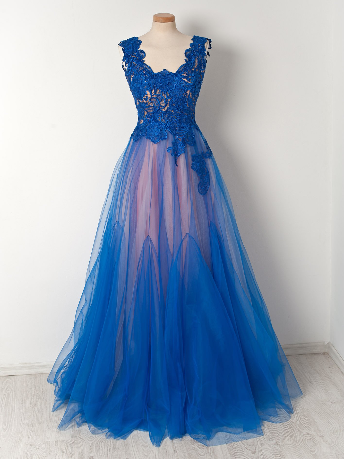 Custom Made Long Tulle A - Line Prom Dresses , Evening Dress , Wedding ...