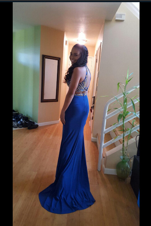 Double Blue Evening Dress main image 1