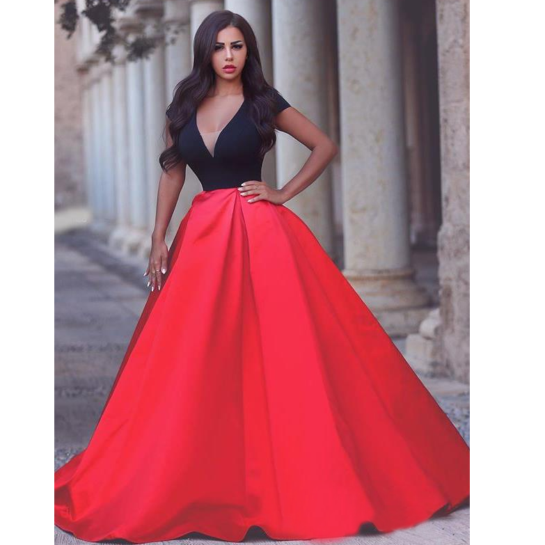 black and red gown for debut